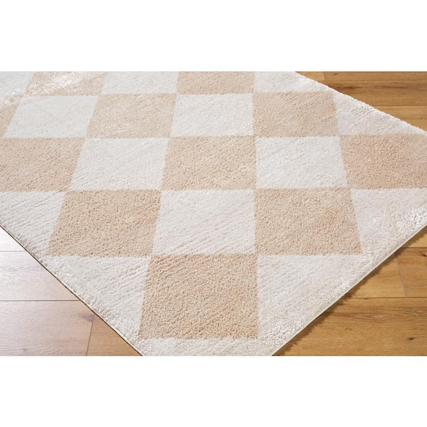 Fossay Shag Beige 2 ft. x 3 ft. Modern Indoor Area Rug
