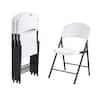 Lifetime White Plastic Seat Metal Frame Outdoor Safe Folding Car Table Chair (Set of 4) 42810
