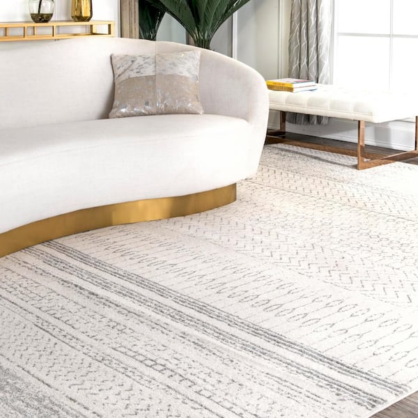 Nova Stripes Gray 8 ft. x 10 ft. Area Rug