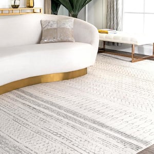 Nova Stripes Gray 9 ft. x 12 ft. Area Rug