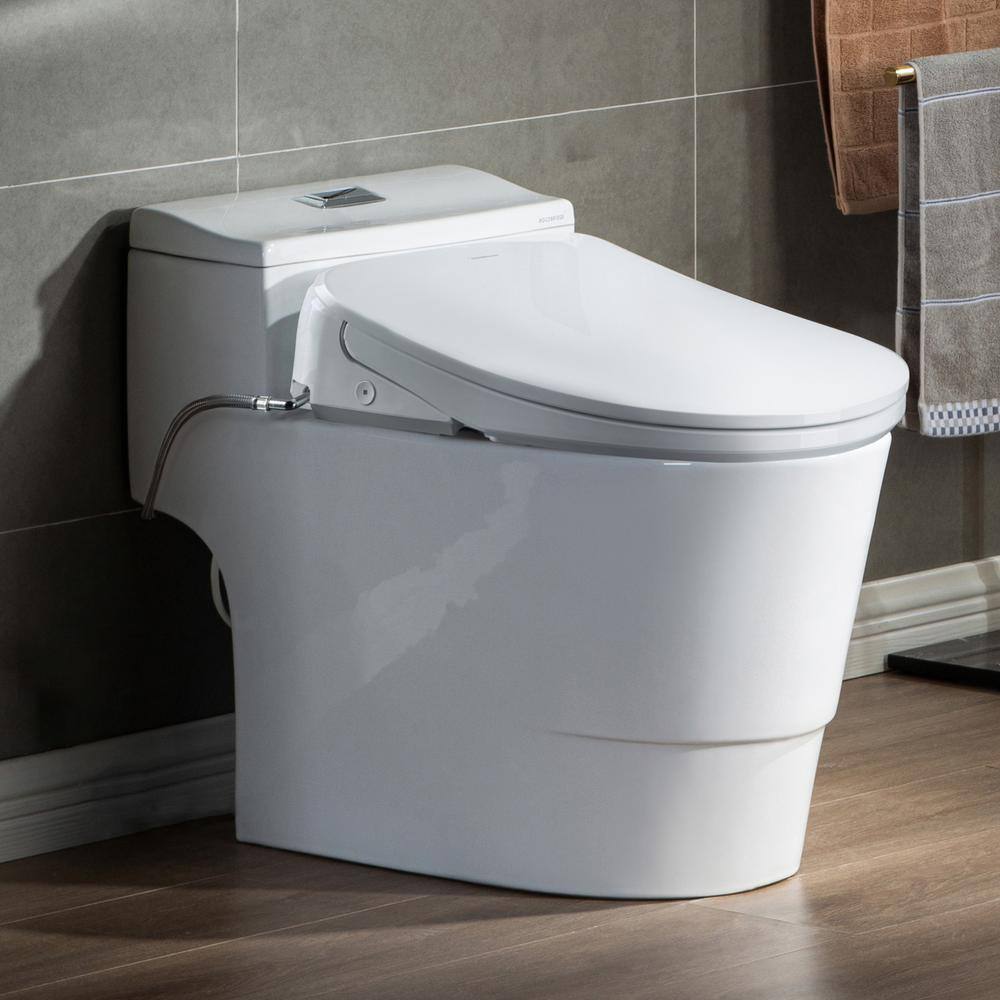 WOODBRIDGE Electric PlugIn Seat for Elongated Bidet Toilets 1.28 GPF