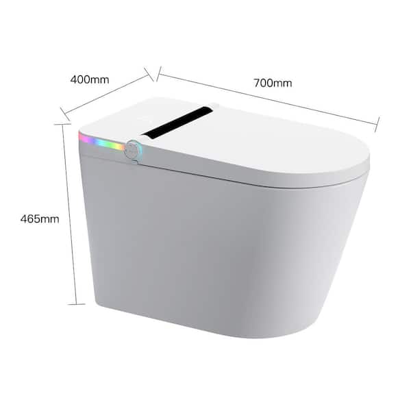 YSQCAR Elongated 1.28 GPF Smart Bidet Toilet with Auto Lid and Heated Seat in White