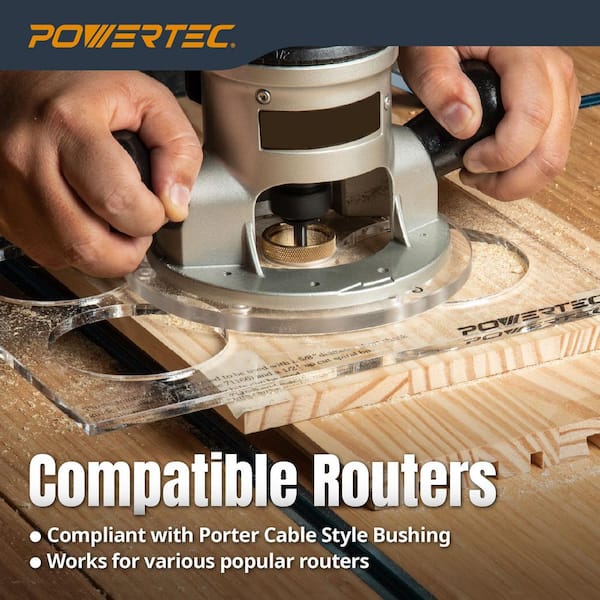 POWERTEC Router Inlay Kit for 1/4 in. Template, Solid Brass Router
