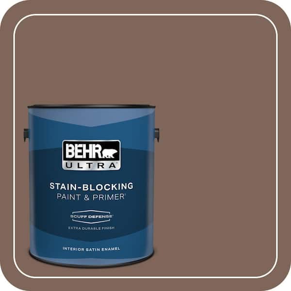 BEHR ULTRA 1 gal. Home Decorators Collection #HDC-AC-05 Cocoa Shell Extra Durable Satin Enamel Interior Paint & Primer