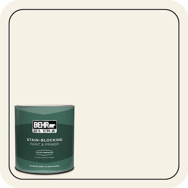 BEHR ULTRA 1 qt. #BWC-01 Simply White Extra Durable Semi-Gloss Enamel Interior Paint & Primer