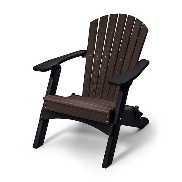 Perfect Choice Classic Brazilian Walnut/Black Folding Metal Adirondack Chair Guaranteed to Not Crack