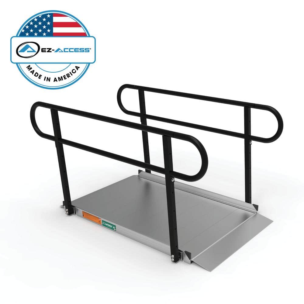 GATEWAY 3G 5 ft. Aluminum Solid Surface Wheelchair Ramp with Black 2-Line Handrails price history on PriceWatchPro
