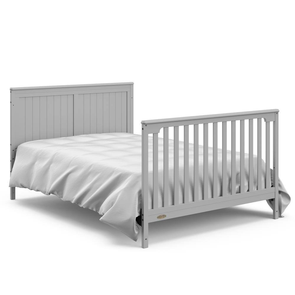 Pebble Gray 5-in-1 Convertible Crib with Storage Drawer
