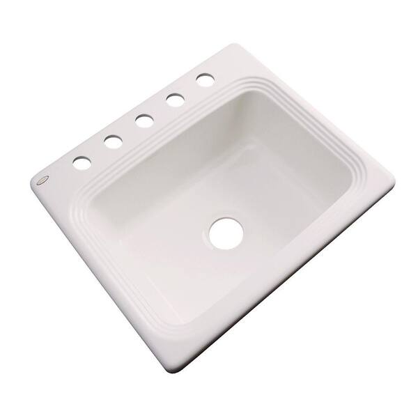 Thermocast Rochester Drop-In Acrylic 25 in. 5-Hole Single Bowl Kitchen Sink in Natural