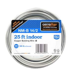 25 ft. 14/2 White Solid CerroMax SLiPWire Copper NM-B Wire