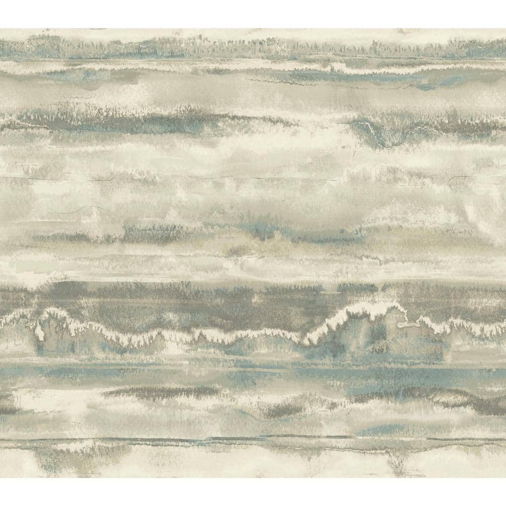 Blue and Taupe Abstract Peel and Stick Vinyl Wallpaper Roll