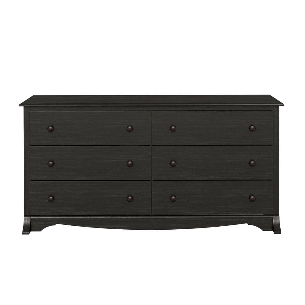 Washed Black Double Dresser with Extra Deep Drawers