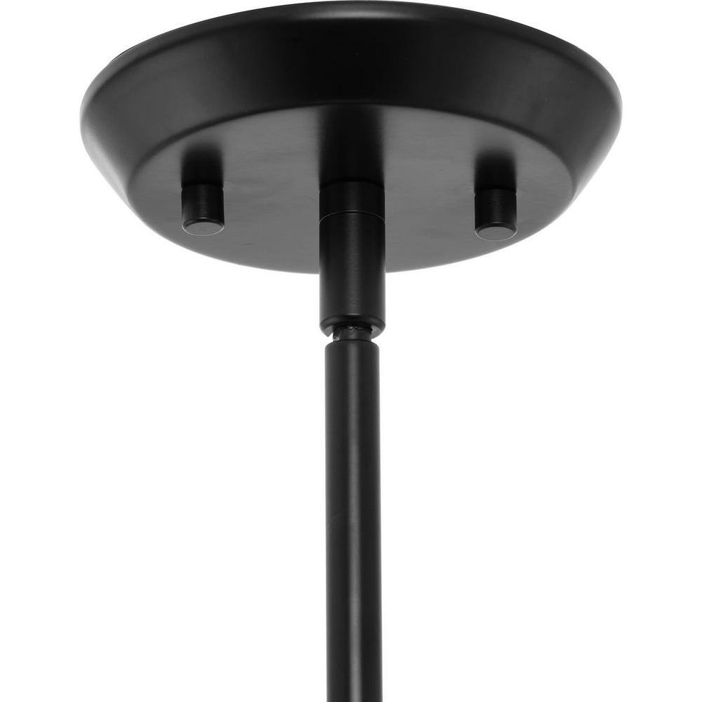 Matte Black 21" Pendant with Clear and Opal Glass Shade