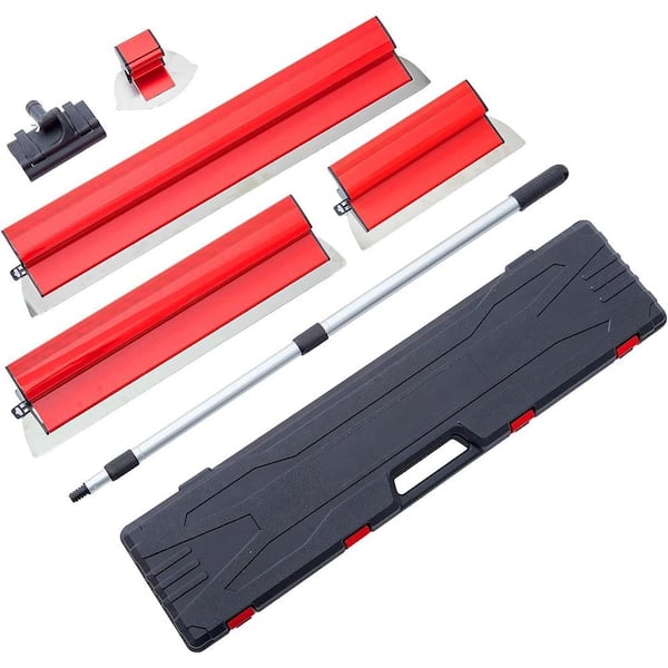 10-32 in. Stainless Steel Drywall Skimming Blade Tool with Interchangeable Blades and Extension Handle