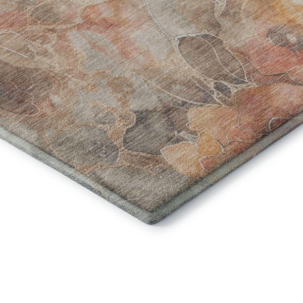Mayfield Premium Machine Washable Abstract AMF1859 Peach 5 ft. x 7 ft. 6 in. Area Rug