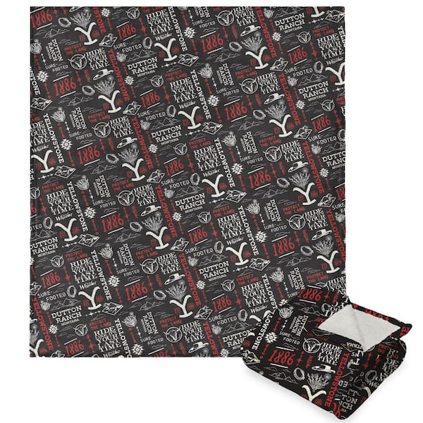 THE NORTHWEST GROUP Paramount Yellowstone Holiday Ride Multicolor Silk Touch Sherpa Polyester Throw Blanket
