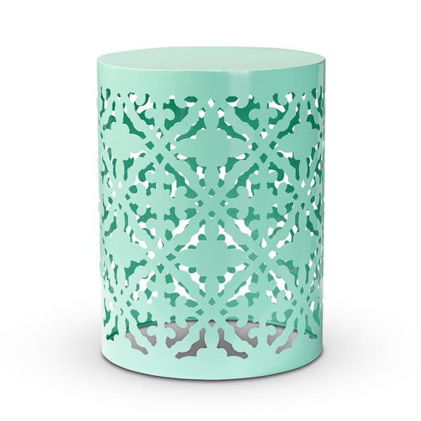Baxton Studio Jamila Aqua Metal Outdoor Side Table
