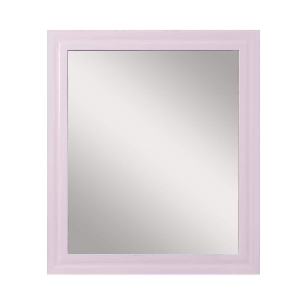 Glamorous Pink High Gloss Finish 34 in. W x 39 in. H Mirror: Wall Decor Add