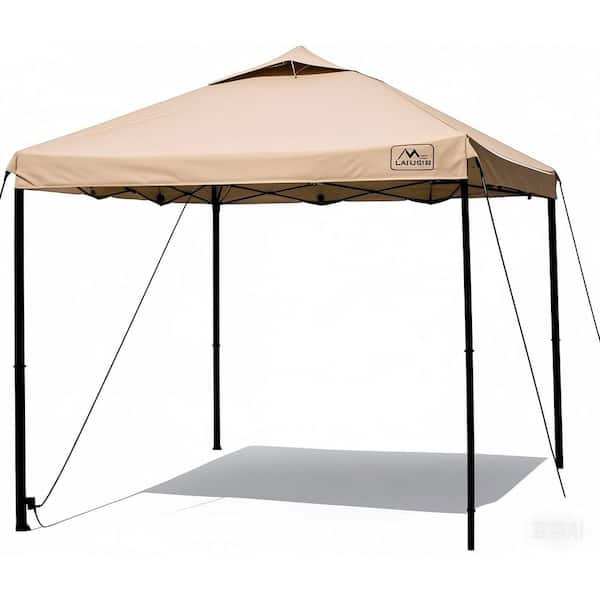 Unbranded 10 ft. x 10 ft. Pop Up Commercial Canopy Tent-Waterproof and Portable Outdoor Shade with Adjustable Legs Air Vent, Khaki