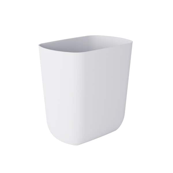 2 Gal. White Vanity Square Trash Can