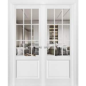 Sartodoors 48 in. x 96 in. 2 Panel White Finished Solid Wood Sliding ...