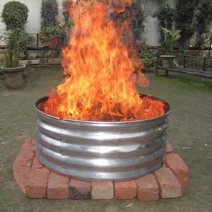 30 in. Round Galvanized Steel Fire Pit Ring