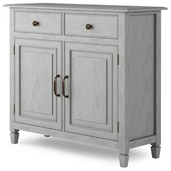 Simpli Home Connaught Solid Wood 40 in. Wide Traditional Entryway Storage  Cabinet in Distressed Grey AXCCON47-GR - The Home Depot