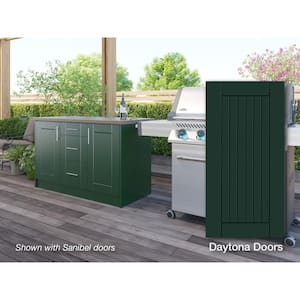 Daytona Emerald Green 14-Piece 55.25 in. x 34.5 in. x 25.5 in. Outdoor Kitchen Cabinet Island Set