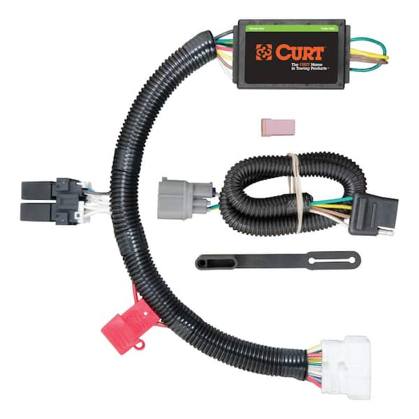 CURT Custom Vehicle-Trailer Wiring Harness, 4-Flat, Select Honda Pilot, OEM Tow Package Required, Quick T-Connector