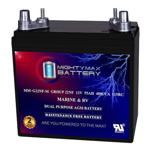 ML55-12MAR 12-Volt 55AH Replacement Battery Compatible with Deep Cycle Marine and RV