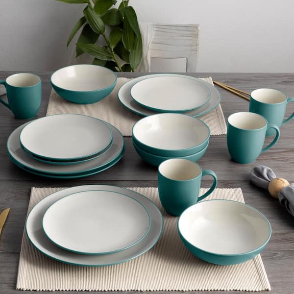 Noritake Colorwave Turquoise 16-Piece Coupe (Turquoise) Stoneware