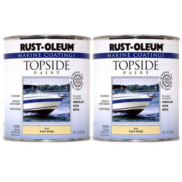 Rust-Oleum Marine Coatings 1 qt. Gloss Sand Beige Topside Paint (2-Pack)-DISCONTINUED