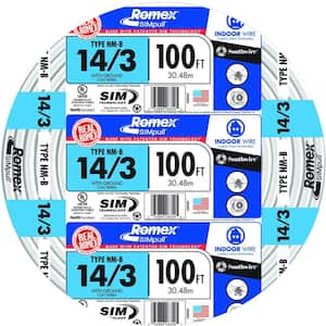 100 ft. 14/3 Solid Romex SIMpull CU NM-B W/G Wire
