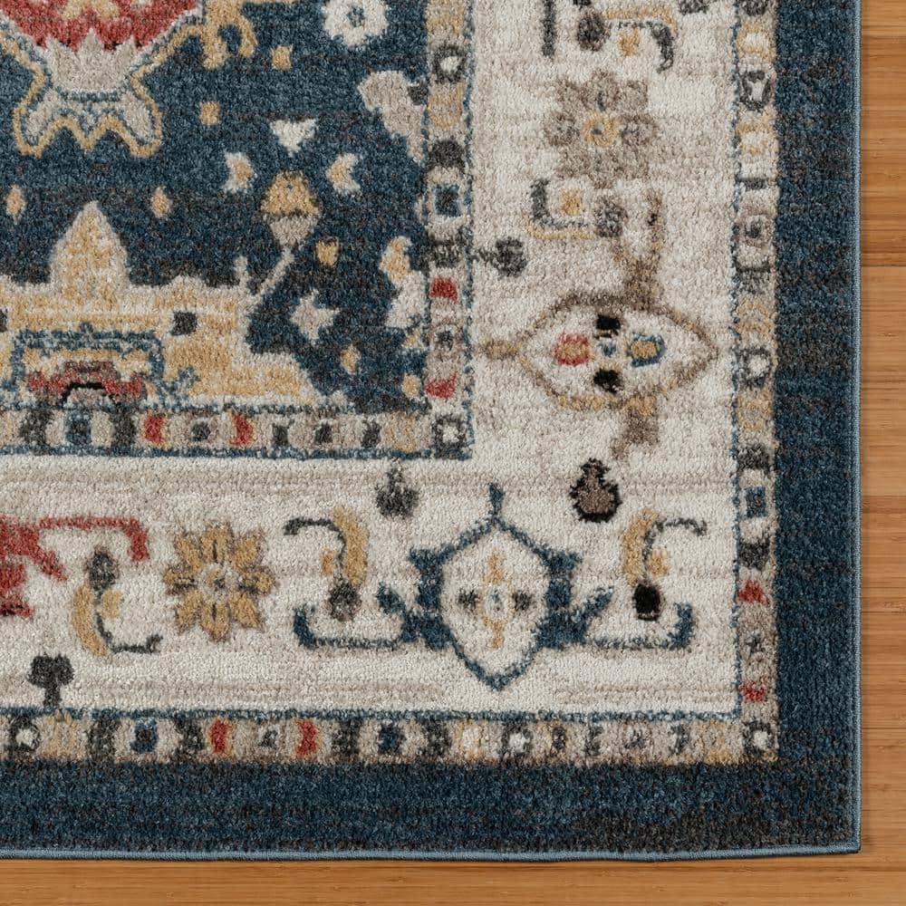 Hadley Blue and Beige Tufted Synthetic 8' x 10' Area Rug