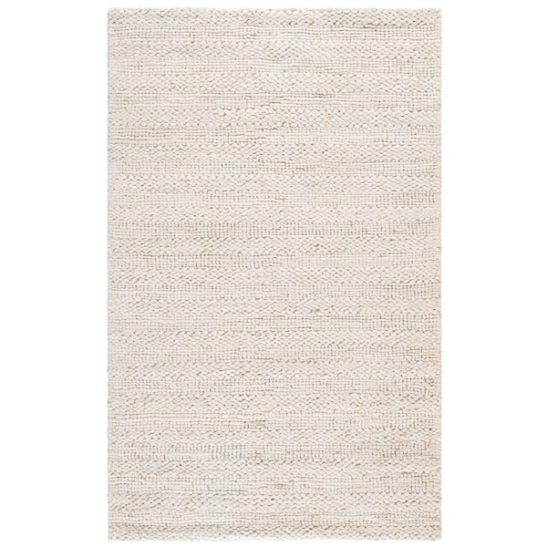 Natural Fiber 4 ft. x 6 ft. Bleach Woven Striped Area Rug