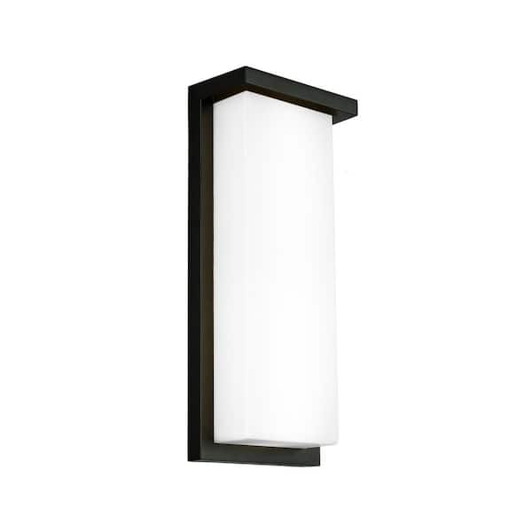 Vega 14 in. Black Outdoor/Indoor Coach Sconce Hardwired Integrated LED Selectable CCT
