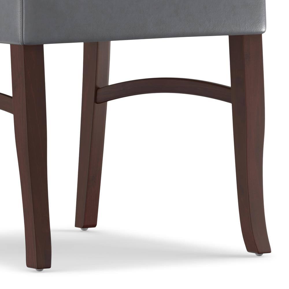 Stone Gray Faux Leather Upholstered Parsons Dining Side Chair