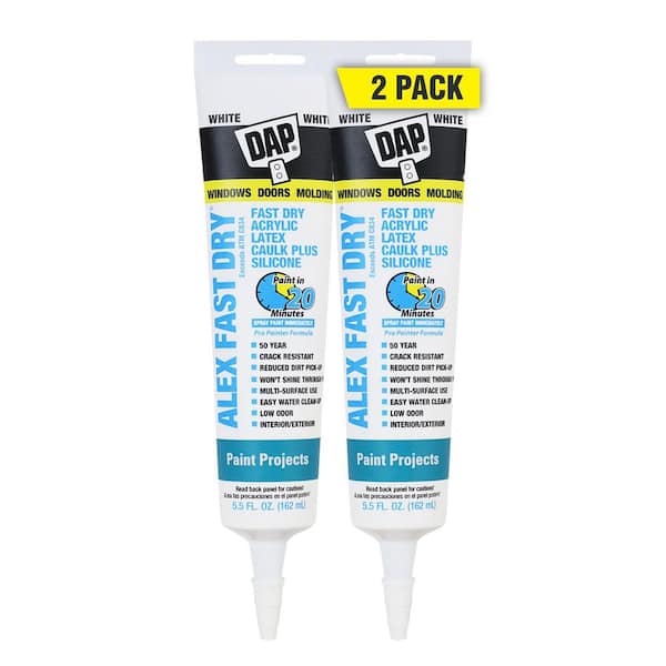 DAP Alex Plus 10.1 oz. White Acrylic Latex Caulk Plus Silicone 18103 - The  Home Depot