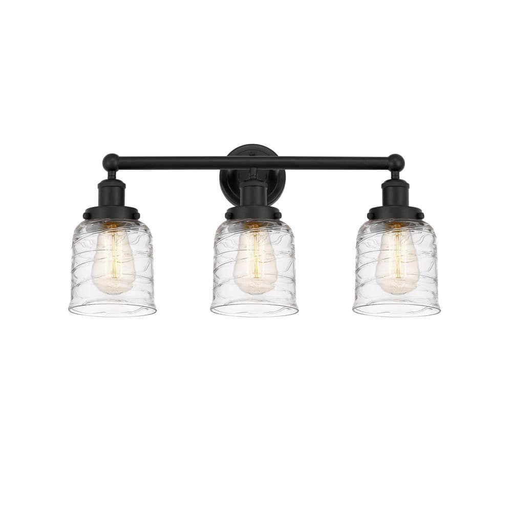 Bell 24.5 in. 3-Light Matte Black Vanity Light with Glass Shade price history on PriceWatchPro