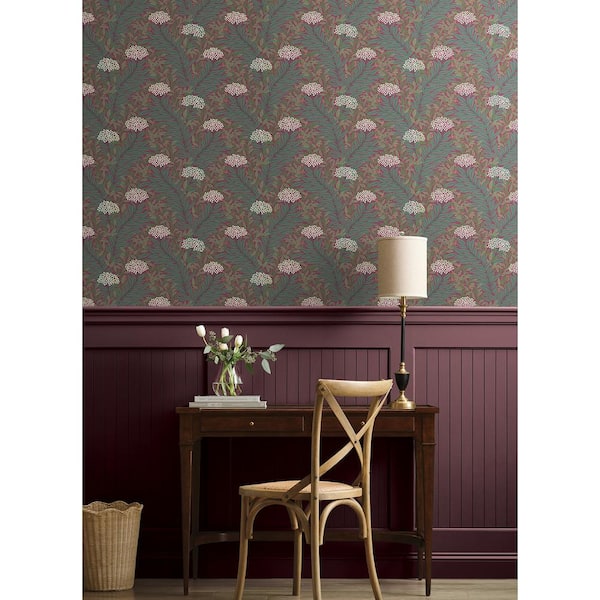 Highgrove Burgundy Purple Metallic Non-Pasted Wallpaper