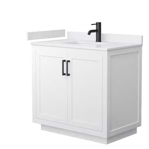 Miranda 36 in. W x 22 in. D x 33.75 in. H Single Sink Bath Vanity in White with White Cultured Marble Top