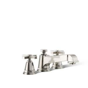 Pinstripe Pure Cross 2-Handle Deck-Mount Roman Tub Faucet Trim in Vibrant Polished Nickel (Valve Not Included)