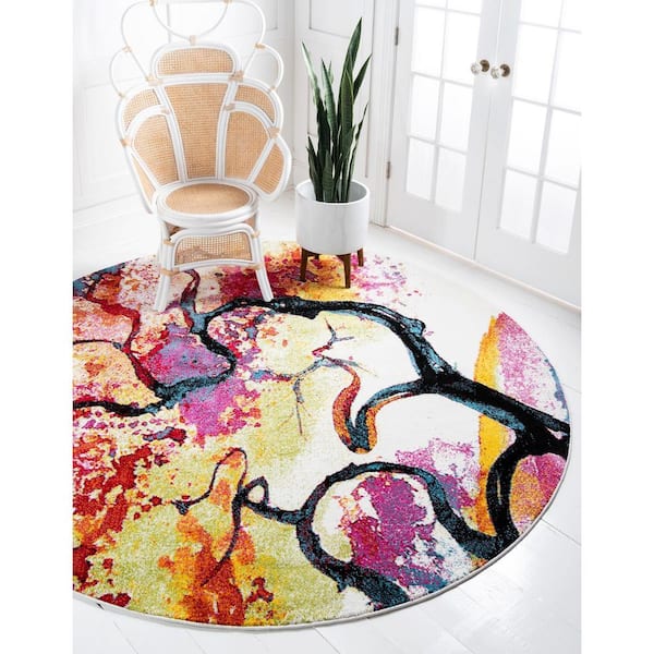 Lyon Larimar Ivory 6' 0 x 6' 0 Round Rug