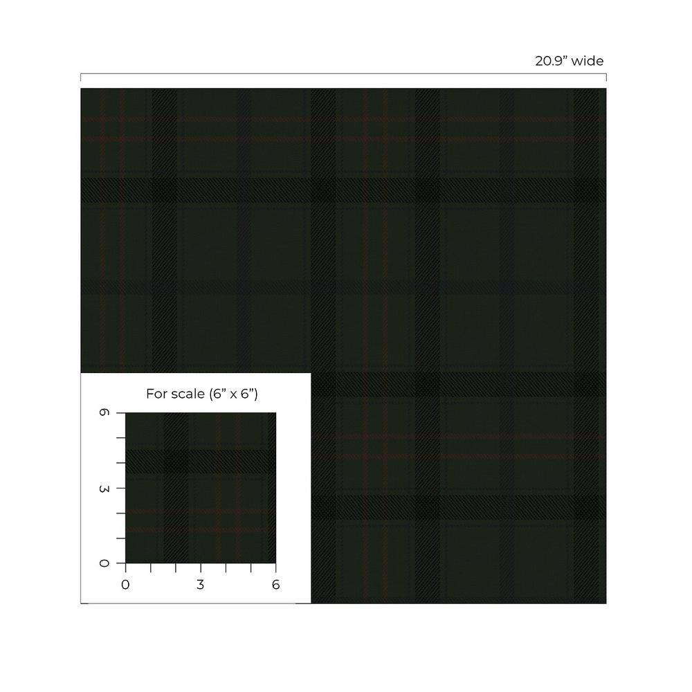 Greenery Plaid Self-Adhesive Vinyl Wallpaper Roll