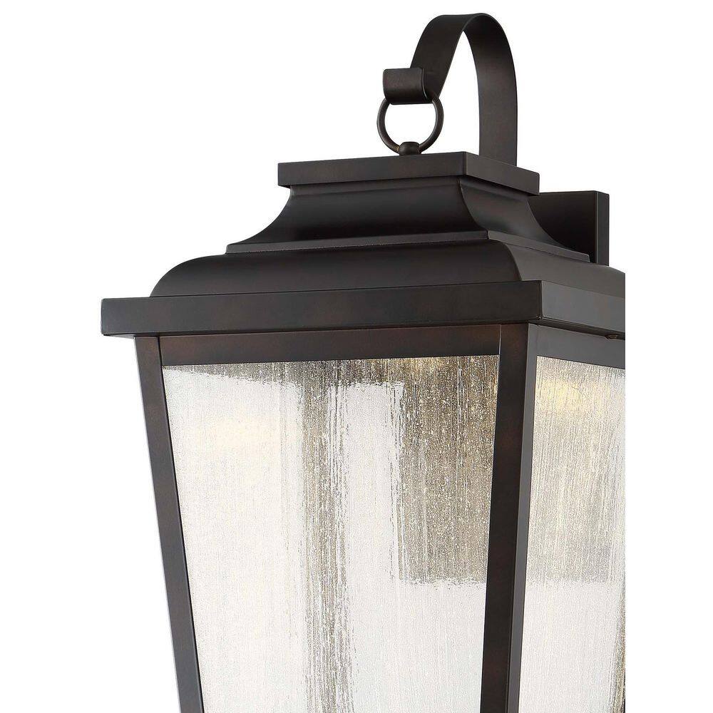 Chelesa Bronze LED Outdoor Wall Light with Clear Seeded Glass
