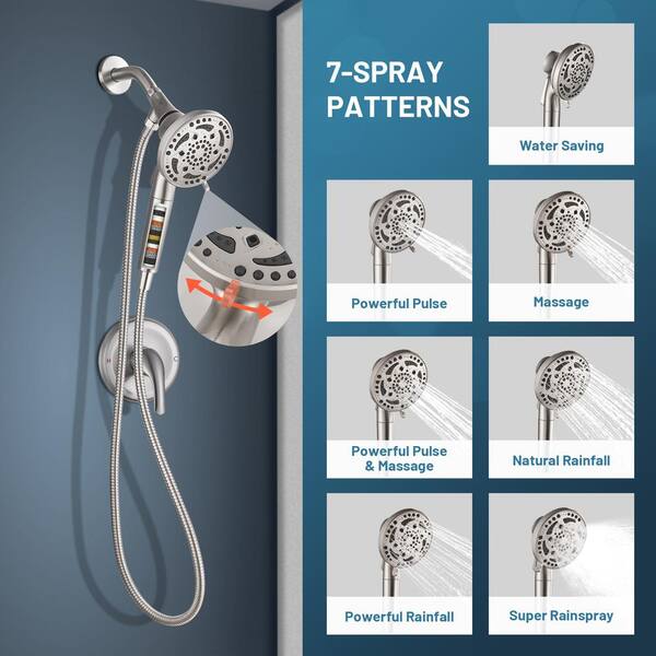 thumbnail image 2 of Esnbia Brushed Nickel Shower Faucet System – 8 Inch Rainfall Shower Head & Mixer 2 of 6