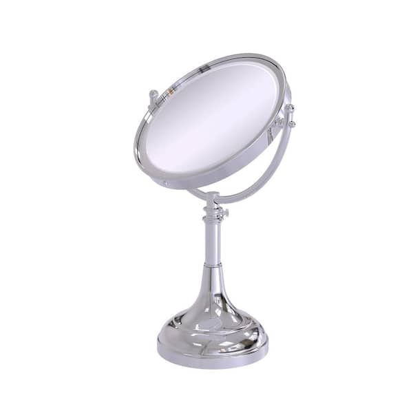 Allied Brass Height Adjustable 8 In Vanity Top Makeup Mirror 4x Magnification Polished Chrome Dm 1 Pc Allied Brass Height Adjustable 8 In, Height Adjustable Makeup Mirror With Lights