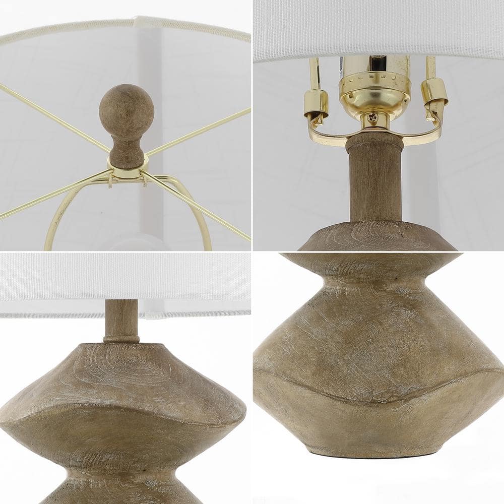 Rustic Brown Iron Abstract Table Lamp with Empire Shade