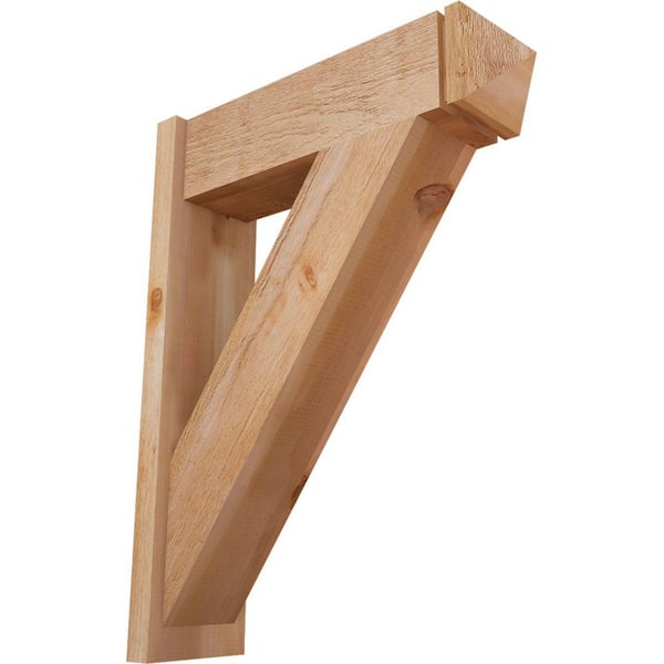 Ekena Millwork 8 in. x 36 in. x 28 in. Traditional Arts and Crafts Rough Sawn Western Red Cedar Outlooker