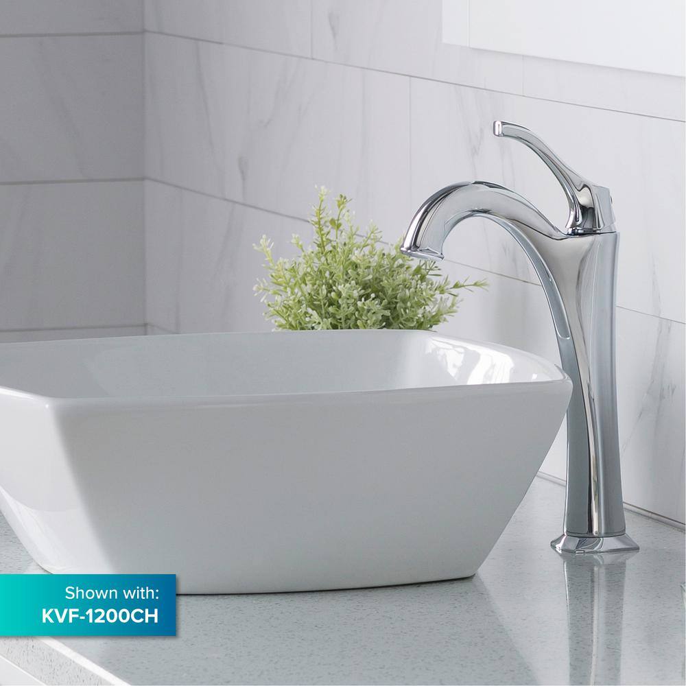 16.5 Inch White Ceramic Square Vessel Sink
